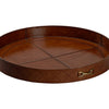 Chelsea House Leather Round Tray with Metal