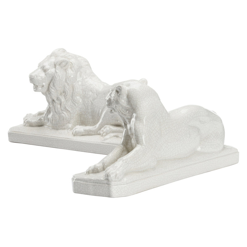 Chelsea House White Lions Sculpture Set of 2