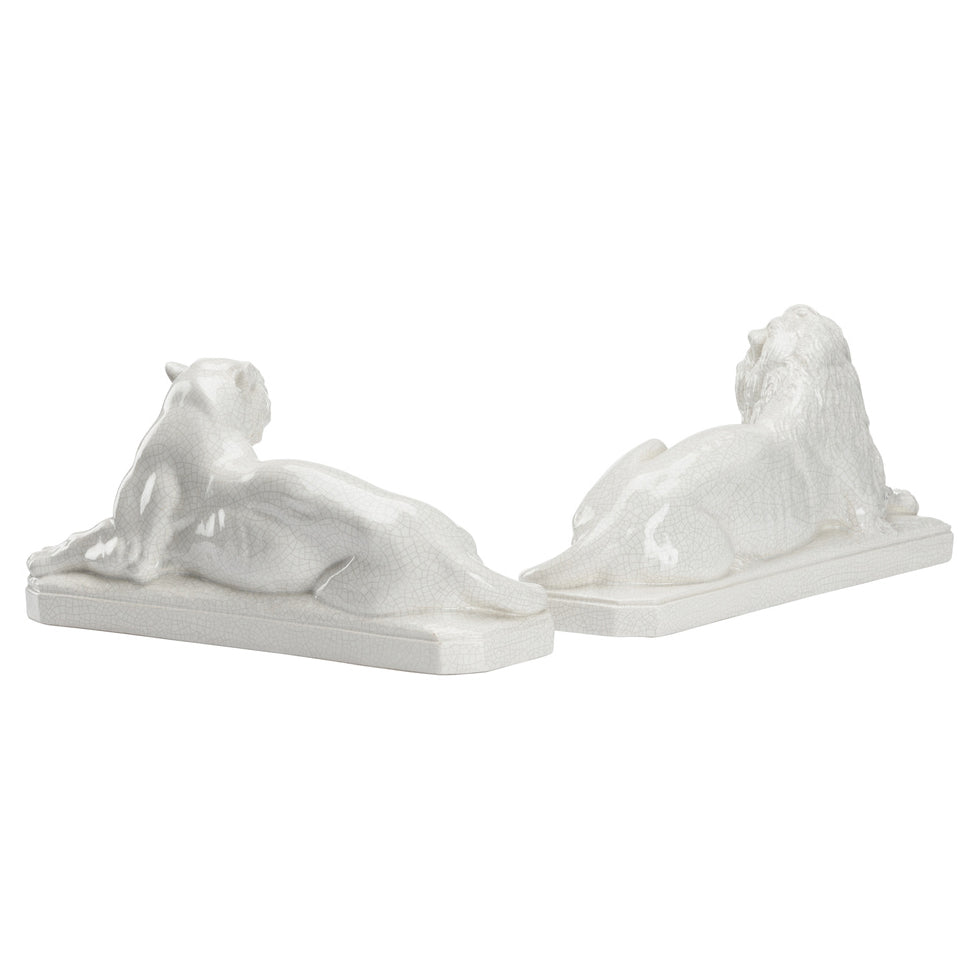 Chelsea House White Lions Sculpture Set of 2