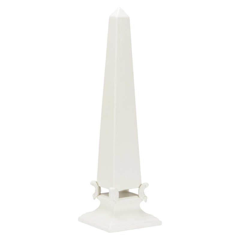 Chelsea House White Neoclassical Obelisk Sculpture