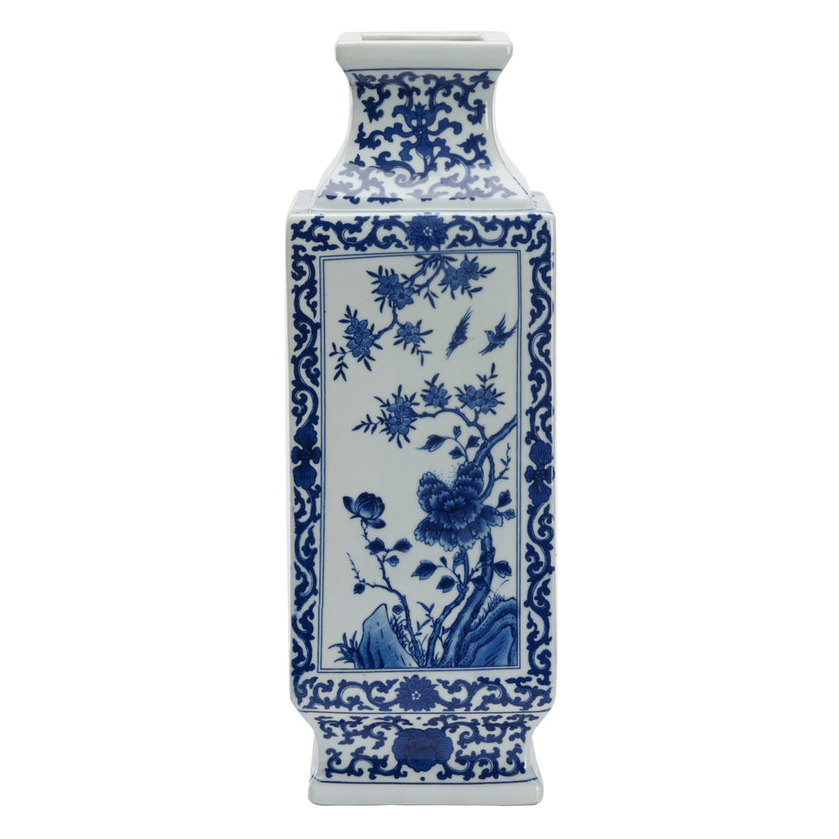 Chelsea House Dynasty Blue and White Landscape Vase