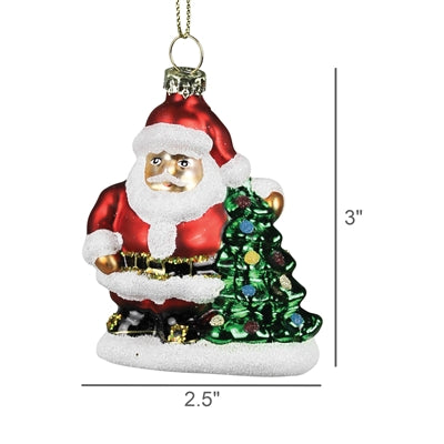 Retro Santa Ornament Set of 3