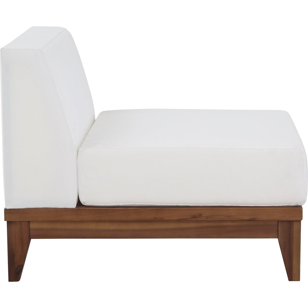 Rio Off White Water Resistant Fabric Upholstered Outdoor Patio Modular Armless Chair