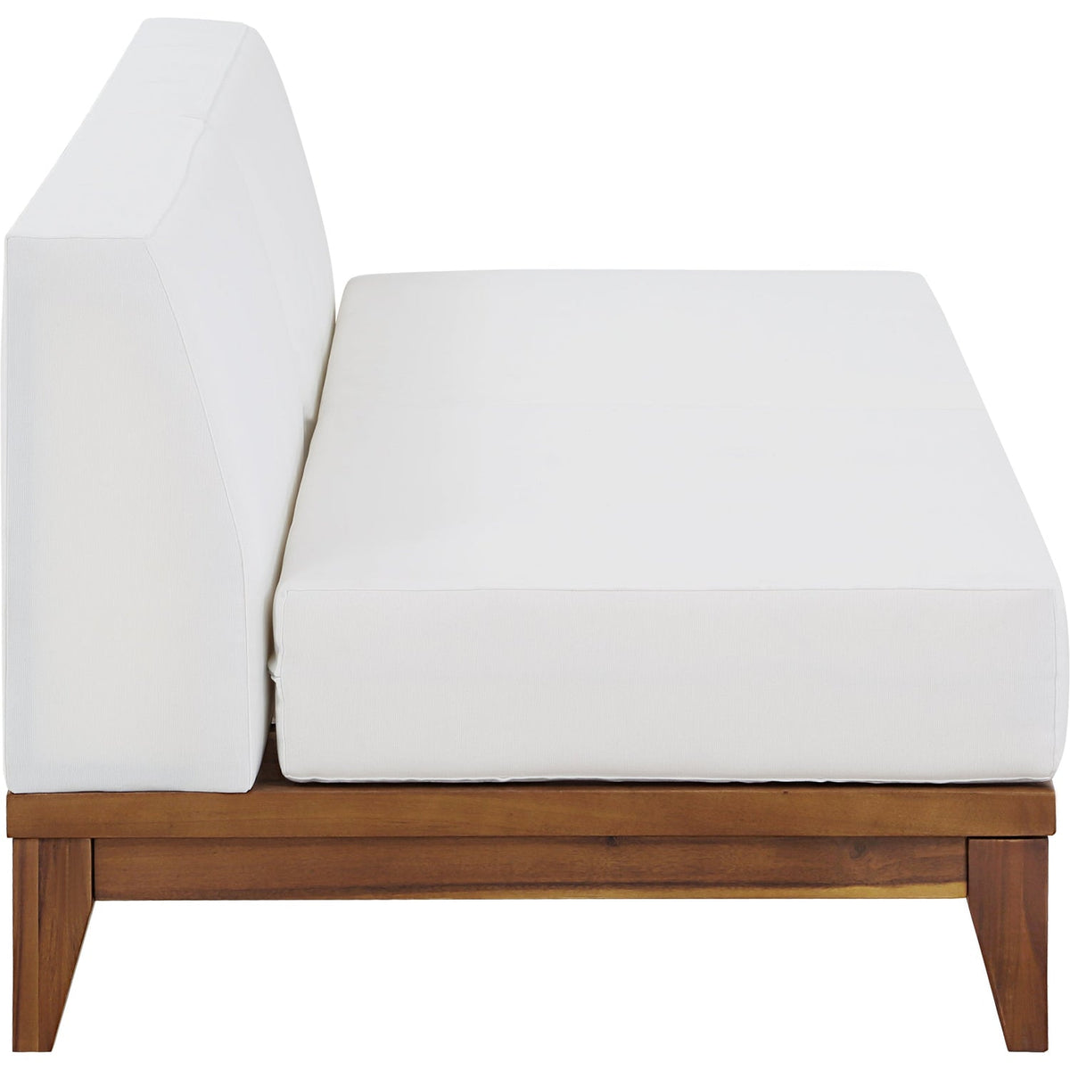 Rio 69in Off White Water Resistant Fabric Upholstered 2 Piece Modular Armless Chair