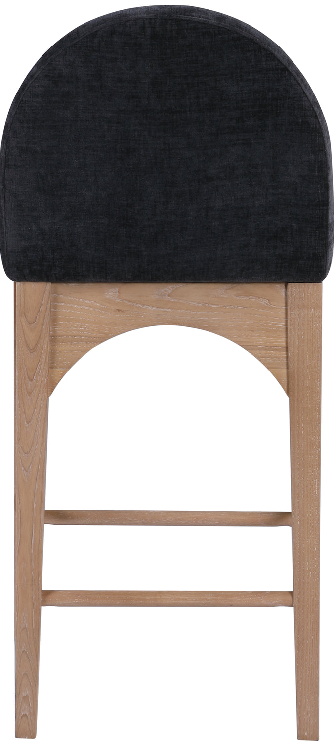 Waldorf Black Chenille Fabric Upholstered Counter Stool Set of 2