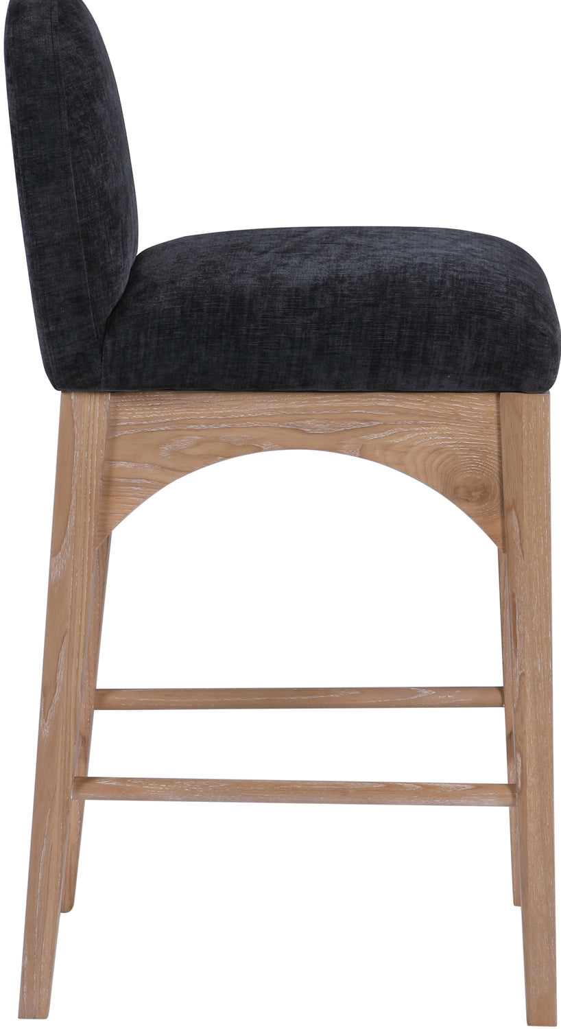 Waldorf Black Chenille Fabric Upholstered Counter Stool Set of 2