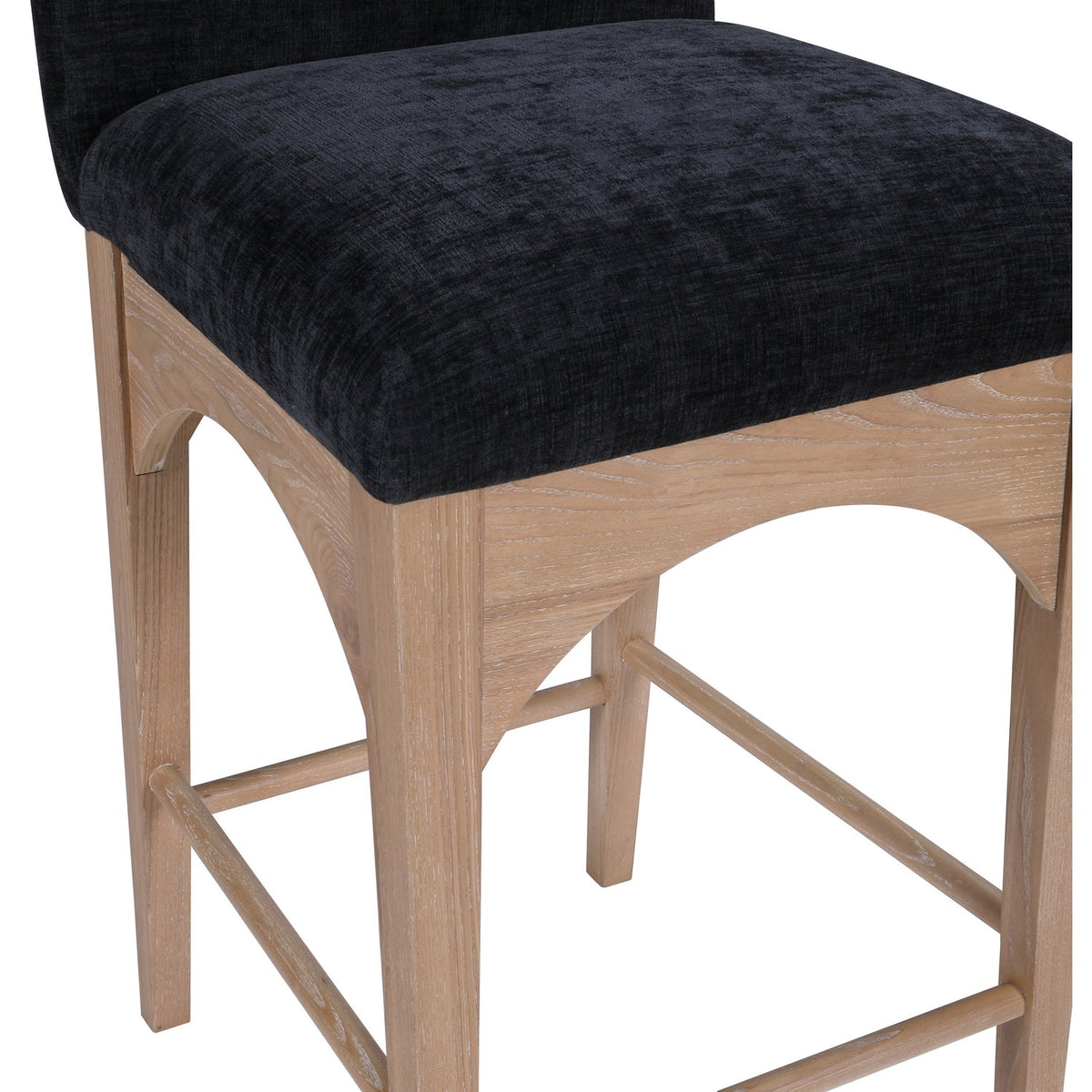 Waldorf Black Chenille Fabric Upholstered Counter Stool Set of 2