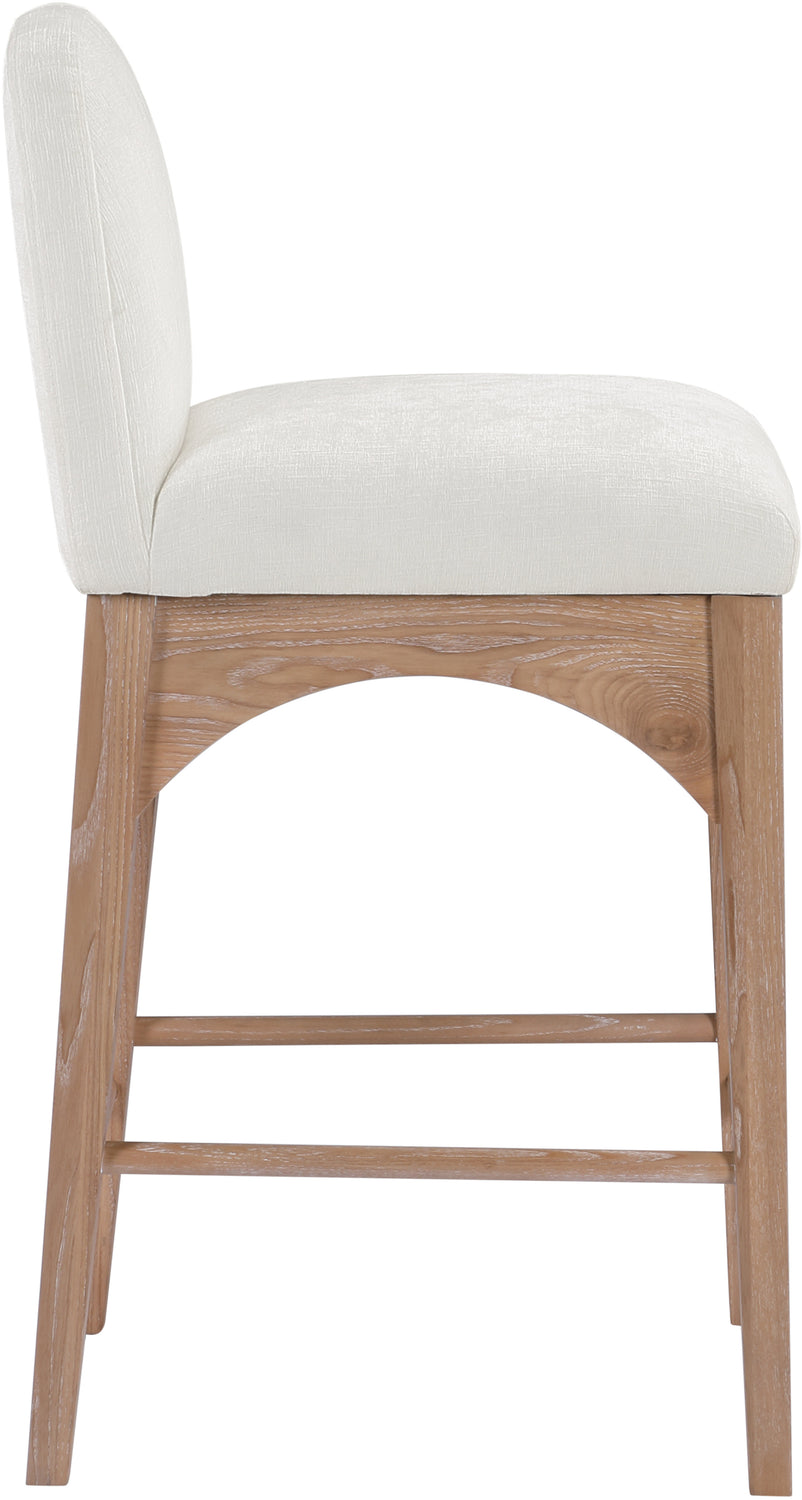 Waldorf Cream Chenille Fabric Upholstered Counter Stool Set of 2