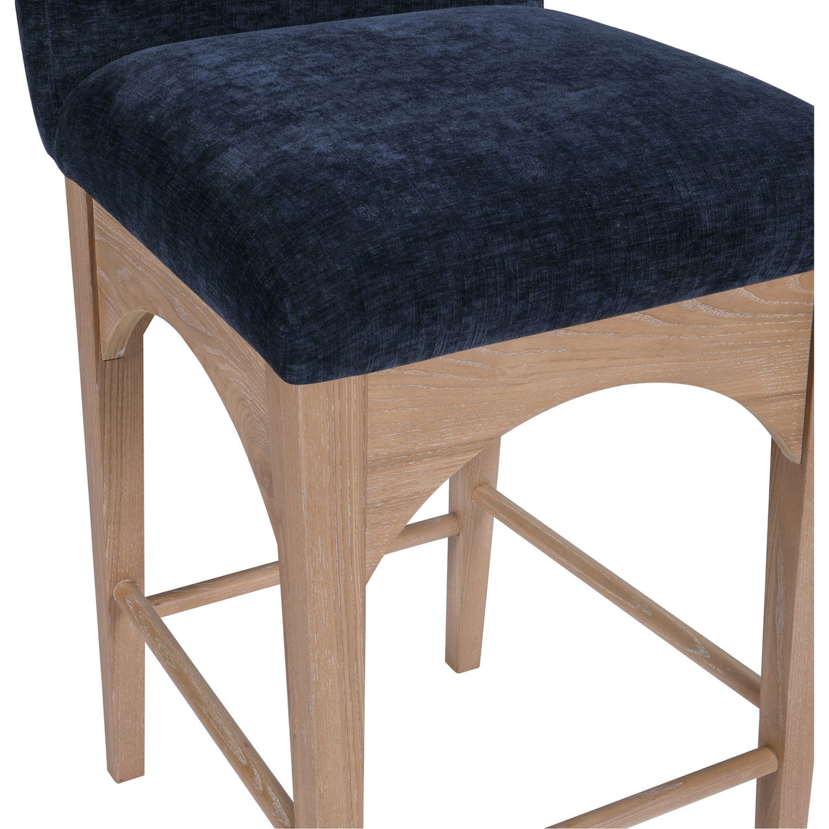 Waldorf Navy Chenille Fabric Upholstered Counter Stool Set of 2