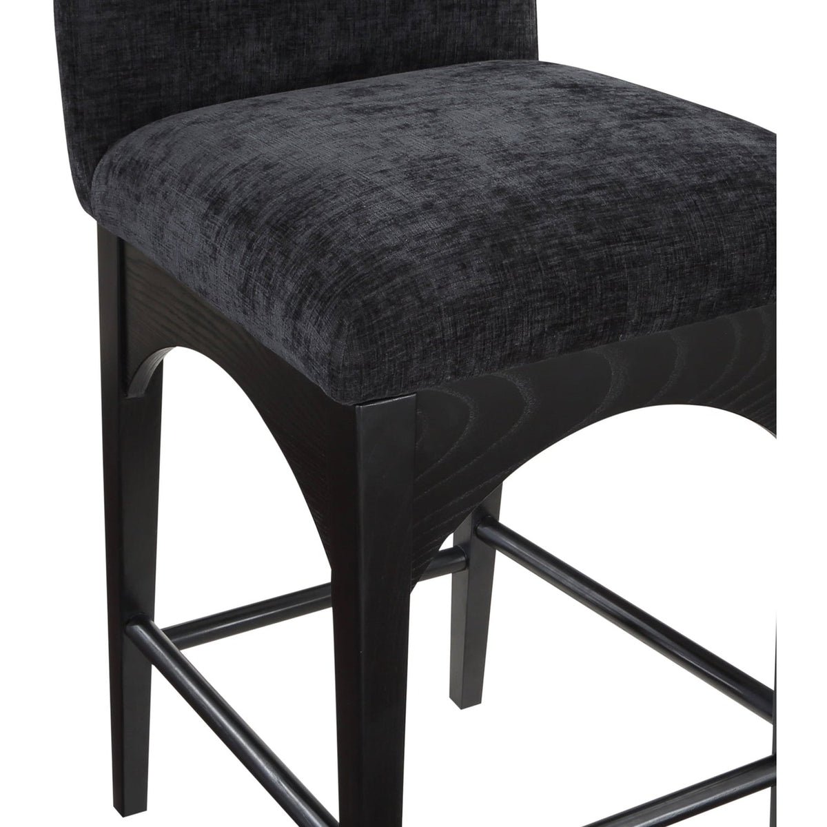 Waldorf Black Chenille Fabric Upholstered Counter Stool Set of 2
