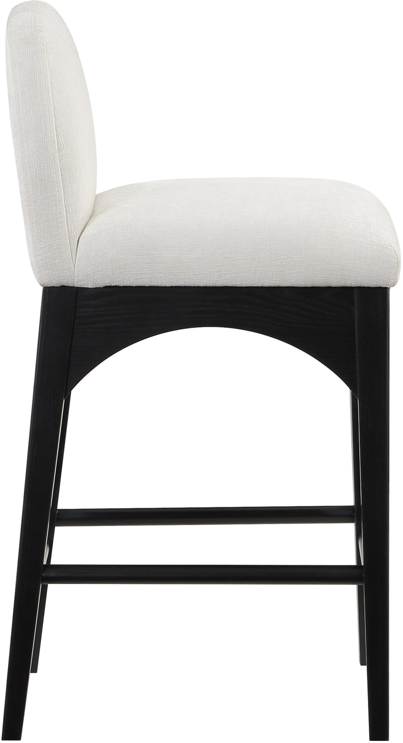 Waldorf Cream Chenille Fabric Upholstered Counter Stool Set of 2
