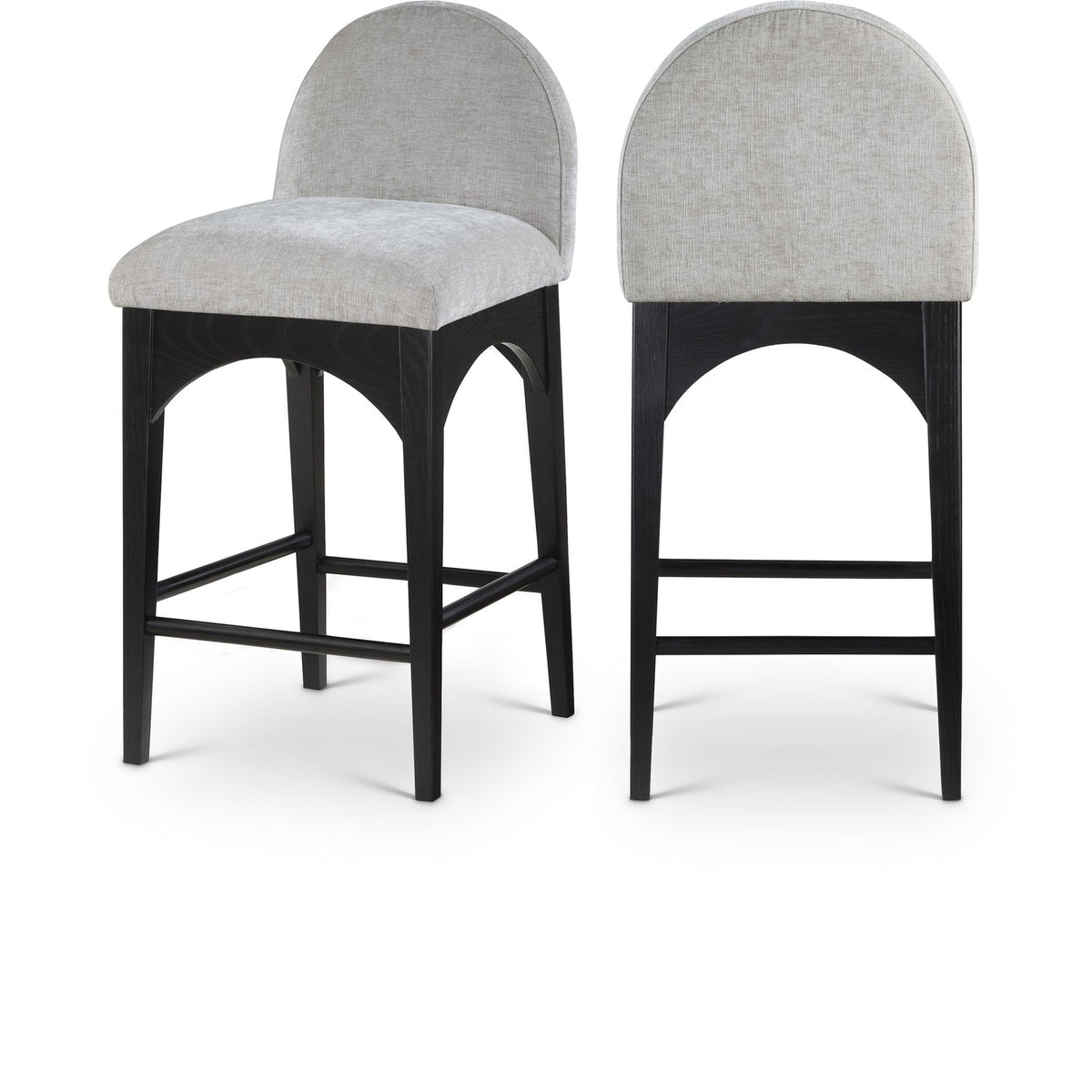 Waldorf Grey Chenille Fabric Upholstered Counter Stool Set of 2