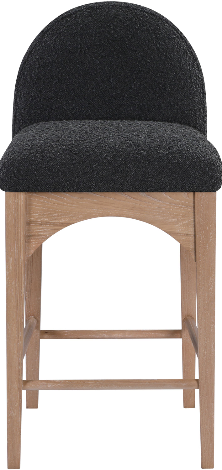 Waldorf Black Boucle Fabric Upholstered Counter Stool Set of 2