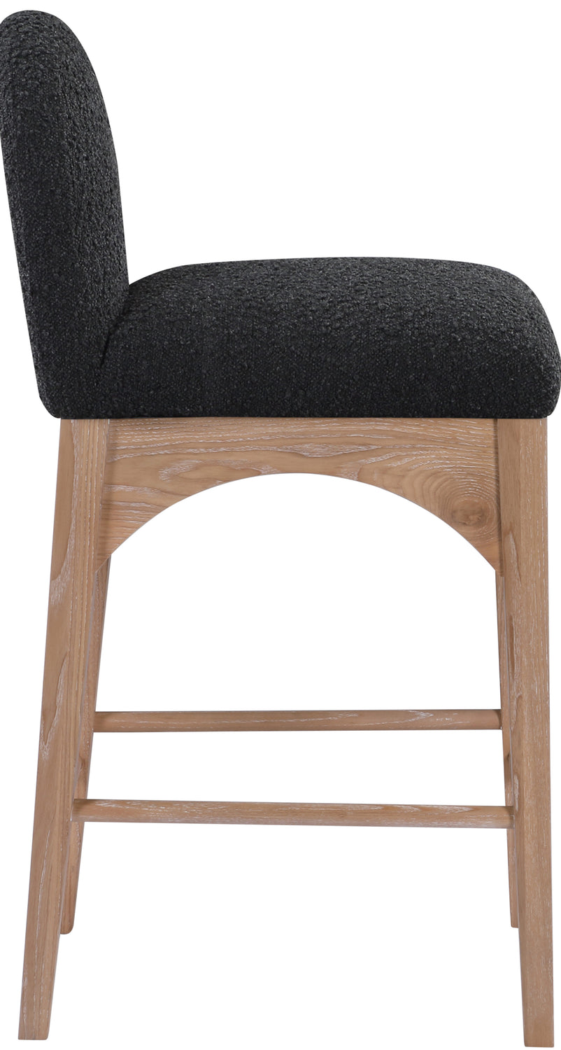 Waldorf Black Boucle Fabric Upholstered Counter Stool Set of 2