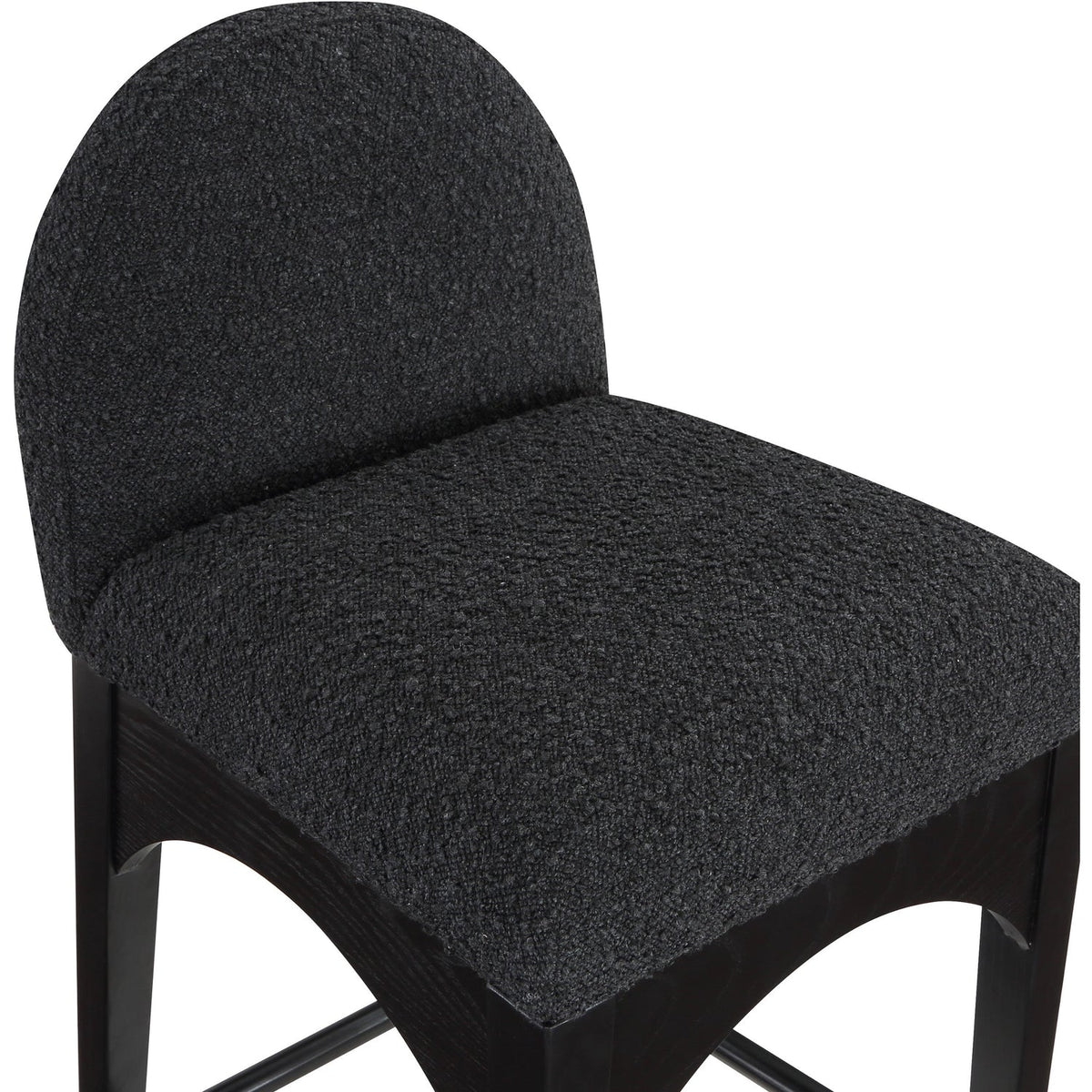 Waldorf Black Boucle Fabric Upholstered Counter Stool Set of 2