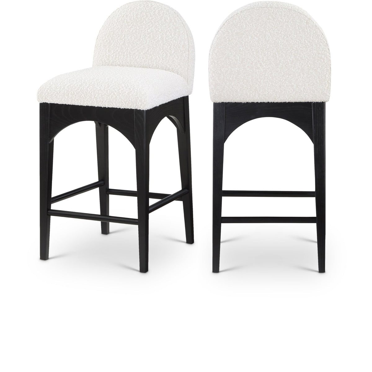 Waldorf Cream Boucle Fabric Upholstered Counter Stool Set of 2