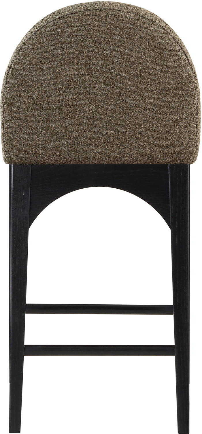 Waldorf Olive Boucle Fabric Upholstered Counter Stool Set of 2