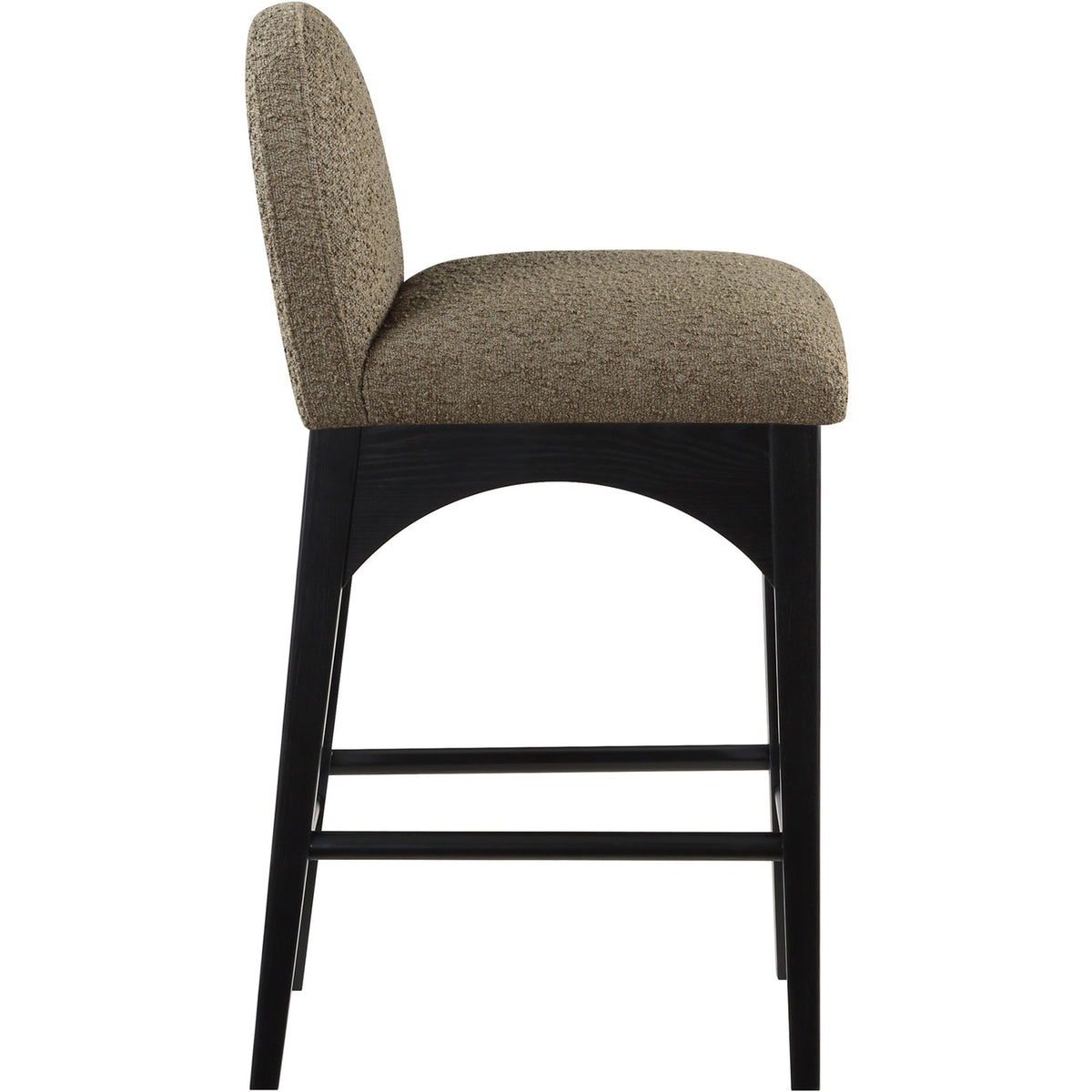 Waldorf Olive Boucle Fabric Upholstered Counter Stool Set of 2