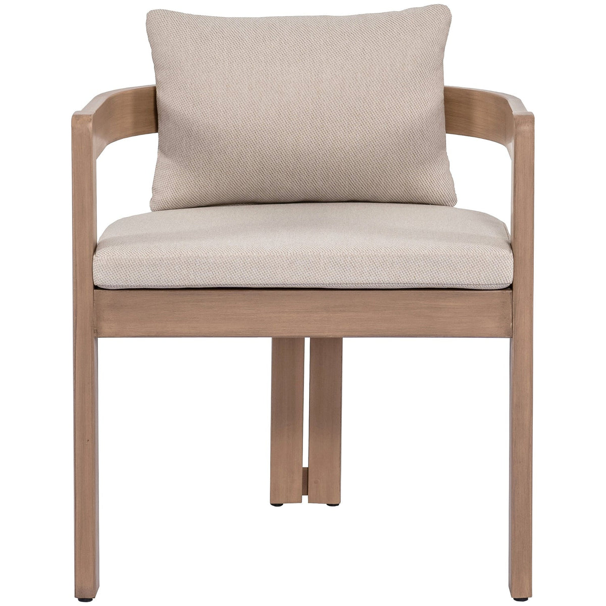 Newport Beige Water Resistant Fabric Upholstered Outdoor Patio Dining Chair