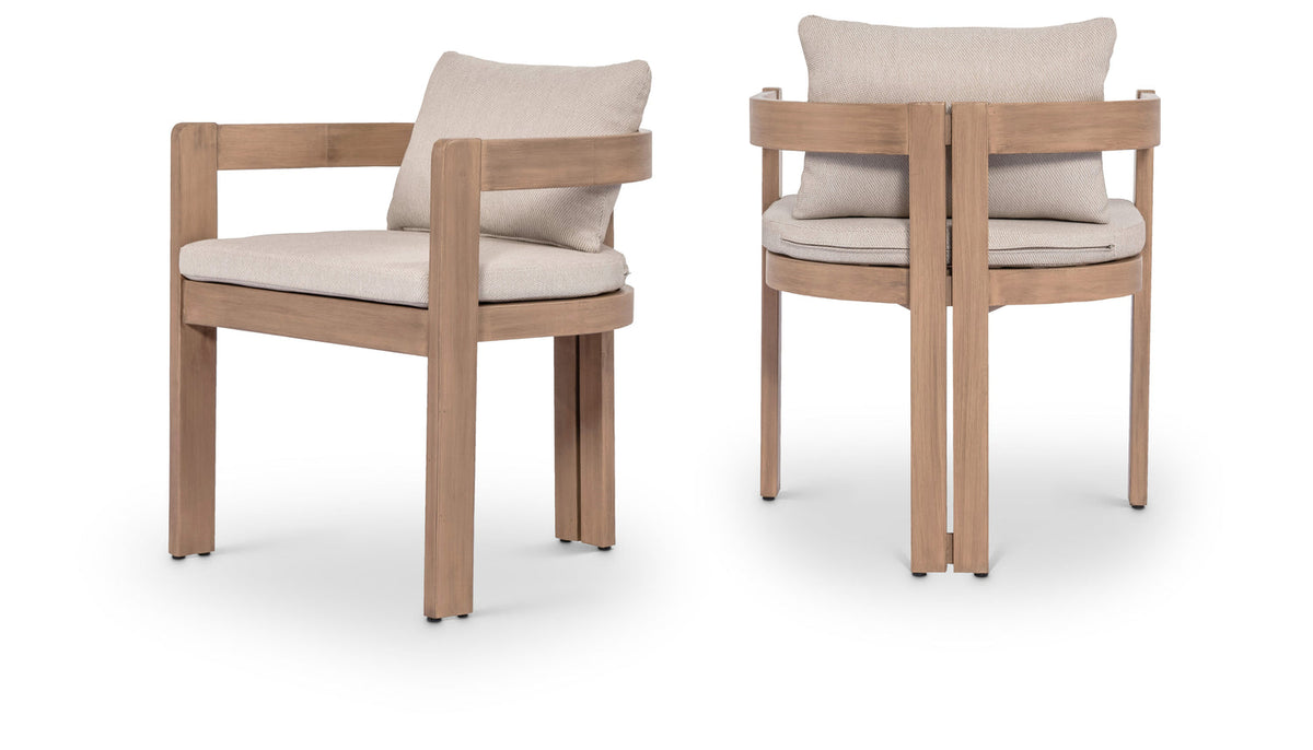 Newport Beige Water Resistant Fabric Upholstered Outdoor Patio Dining Chair