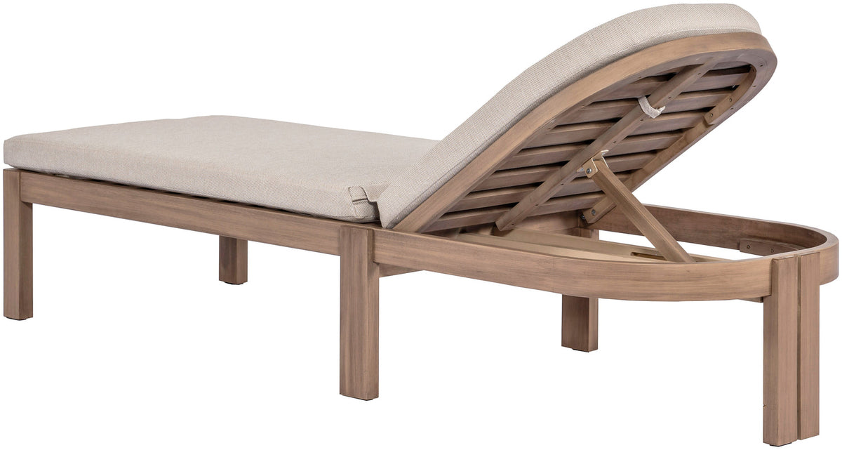 Newport Beige Water Resistant Fabric Upholstered Outdoor Patio Lounge Chair