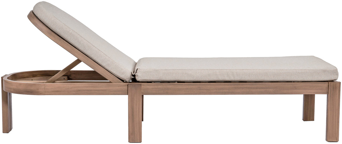 Newport Beige Water Resistant Fabric Upholstered Outdoor Patio Lounge Chair