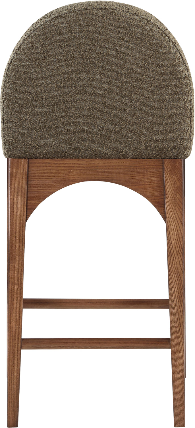 Waldorf Olive Boucle Fabric Upholstered Counter Stool Set of 2