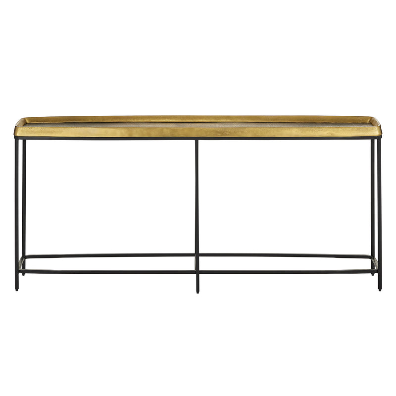 Currey & Co Tanay Brass Console Table