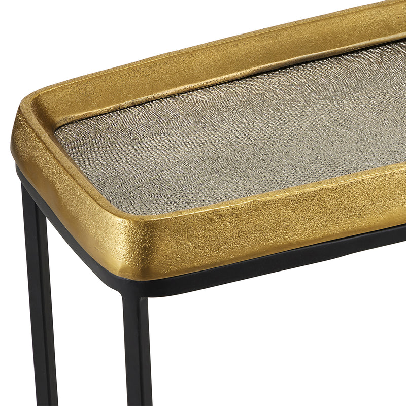 Currey & Co Tanay Brass Console Table - Final Sale