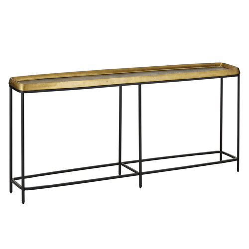 Currey & Co Tanay Brass Console Table