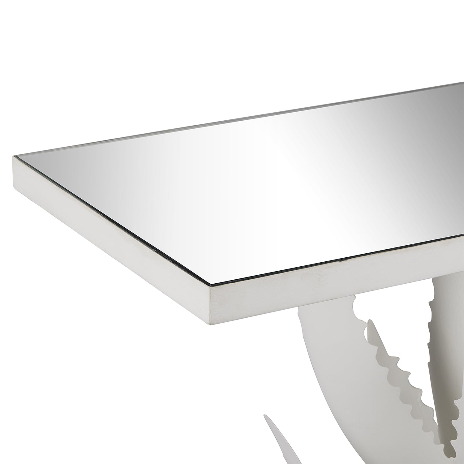 Currey & Co Agave White Console Table