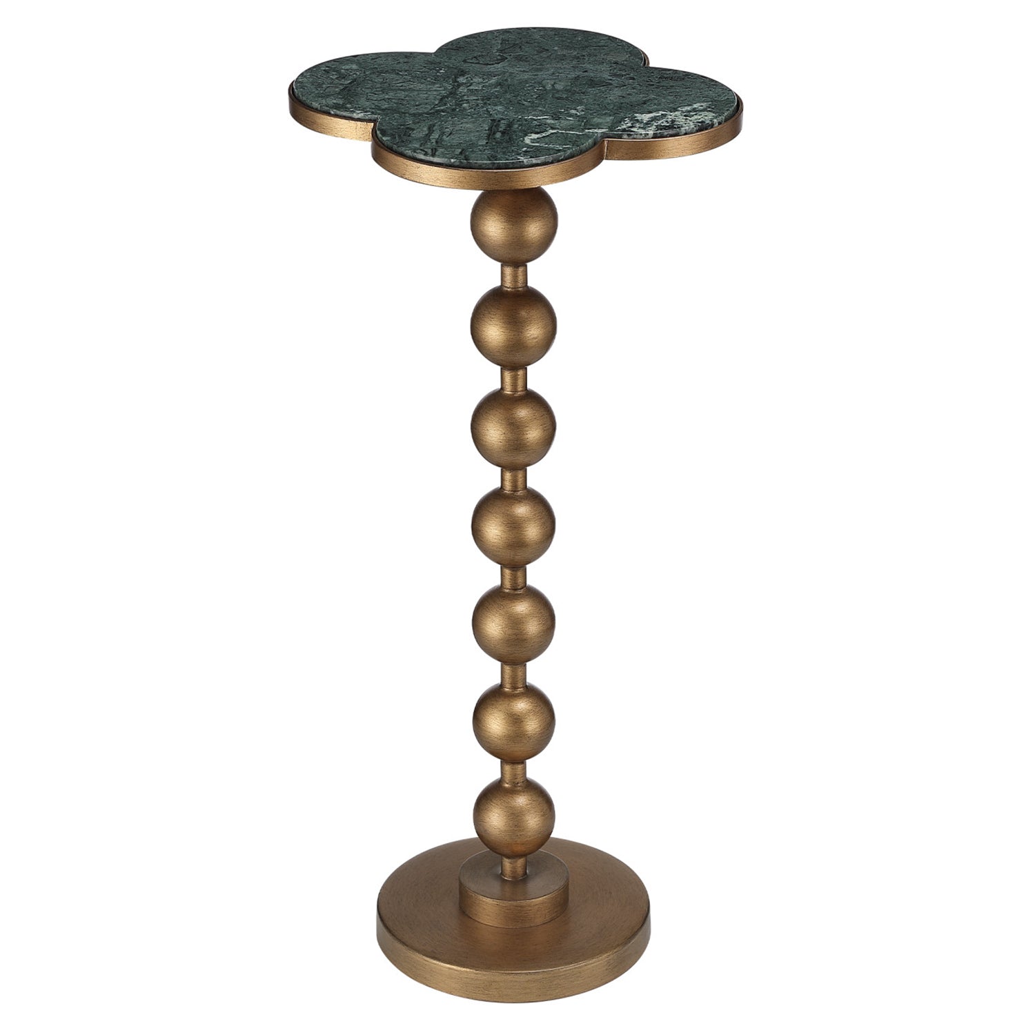Currey & Co Quatrefoil Green Accent Table