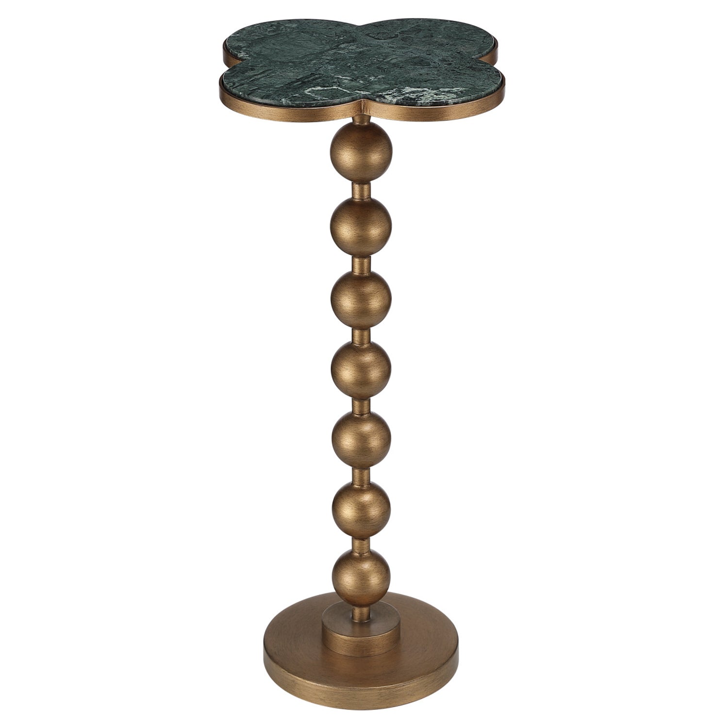 Currey & Co Quatrefoil Green Accent Table