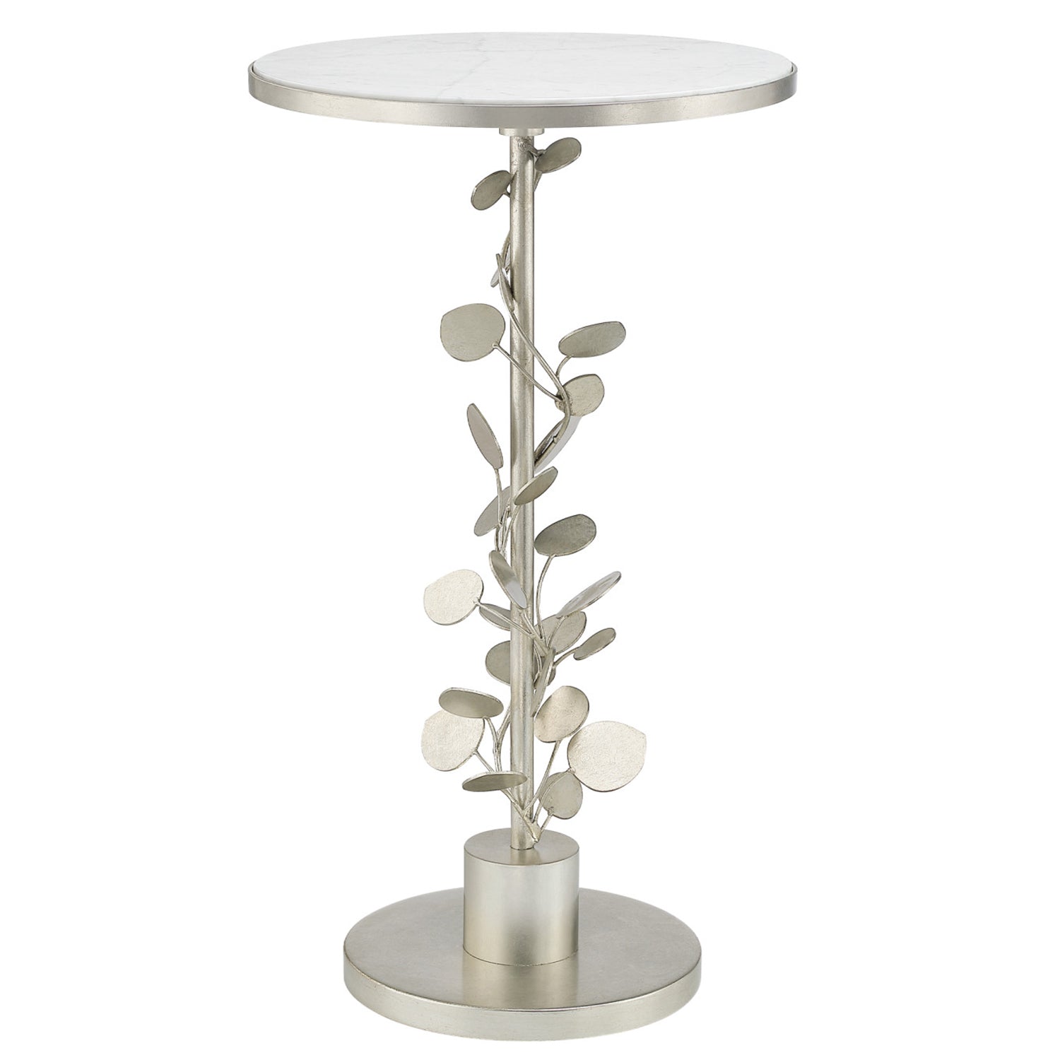 Currey & Co Lunaria Silver Accent Table