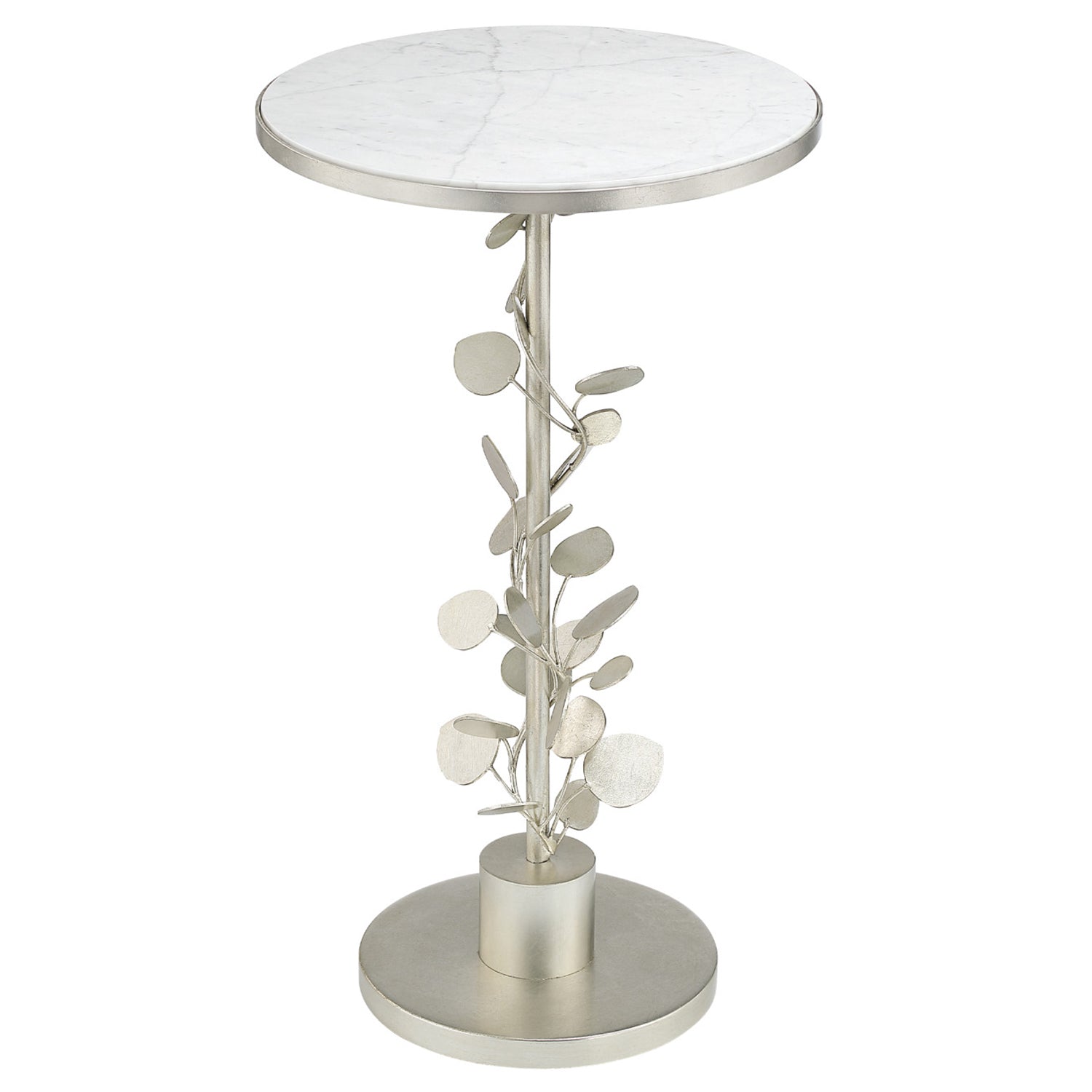 Currey & Co Lunaria Silver Accent Table
