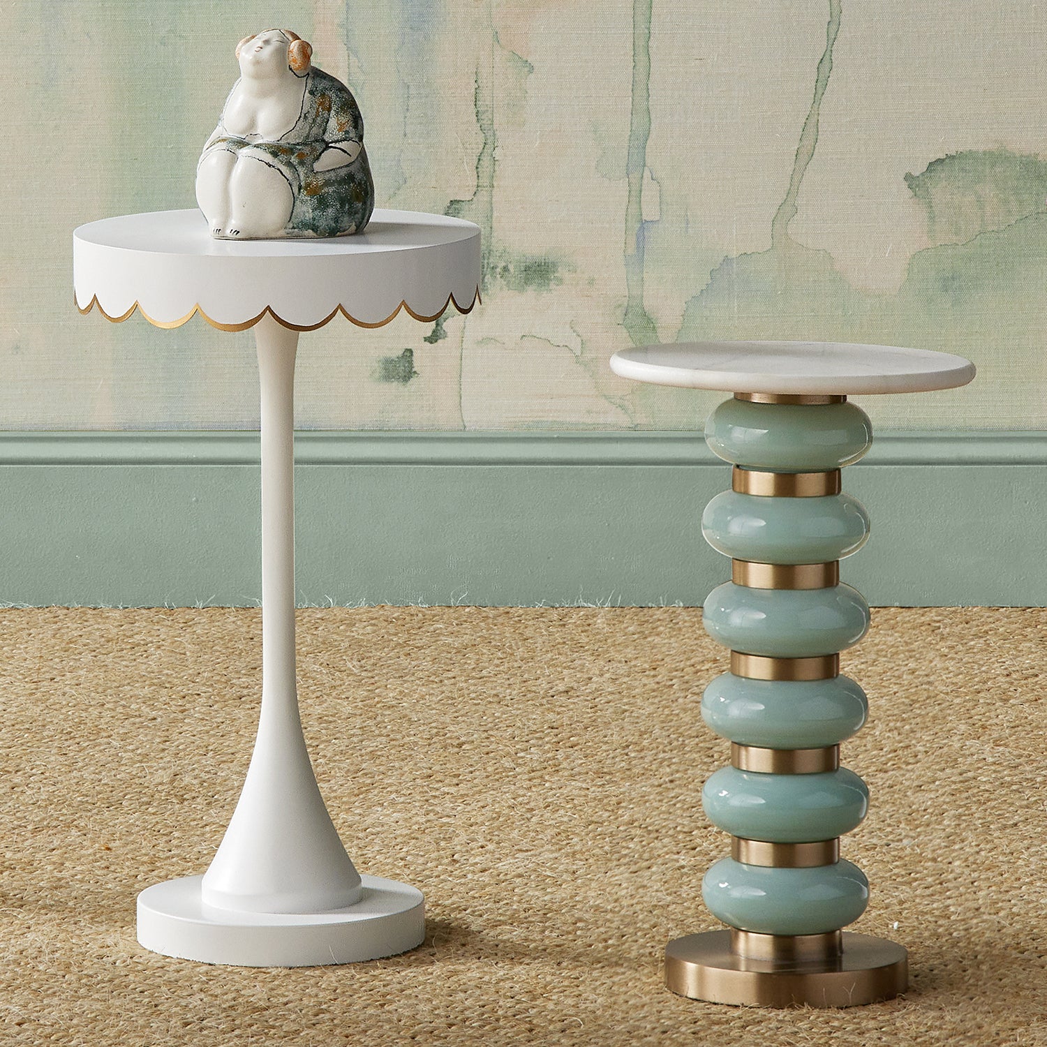 Currey & Co Lambent Turquoise Drinks Table
