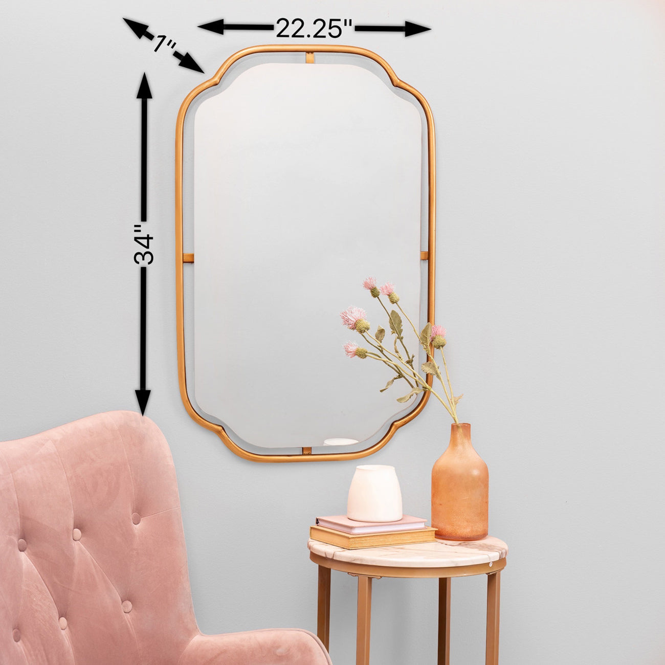 Sebastian Gold Wall Mirror