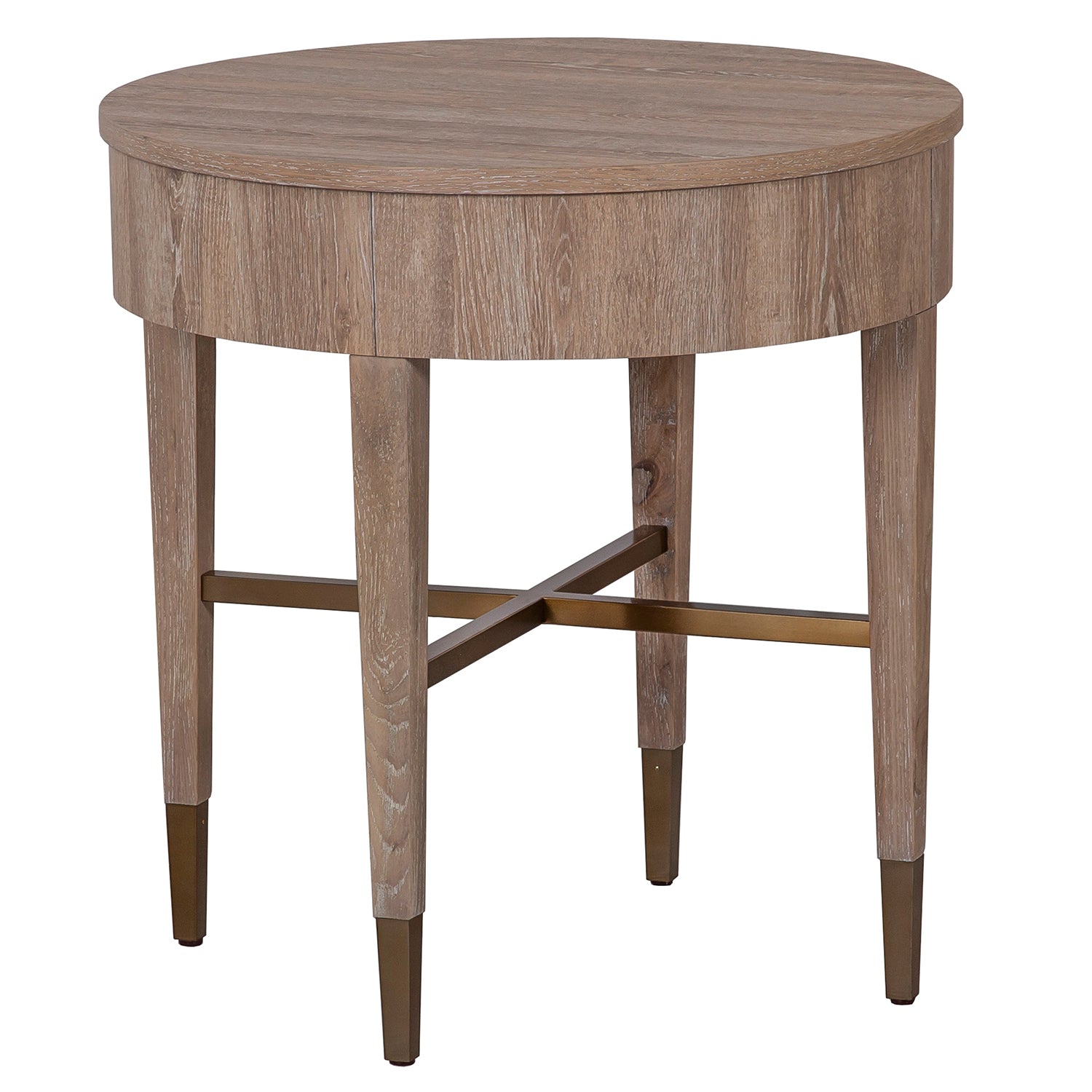 La Jolla Round End Table Set of 2 in Scrubbed Oak