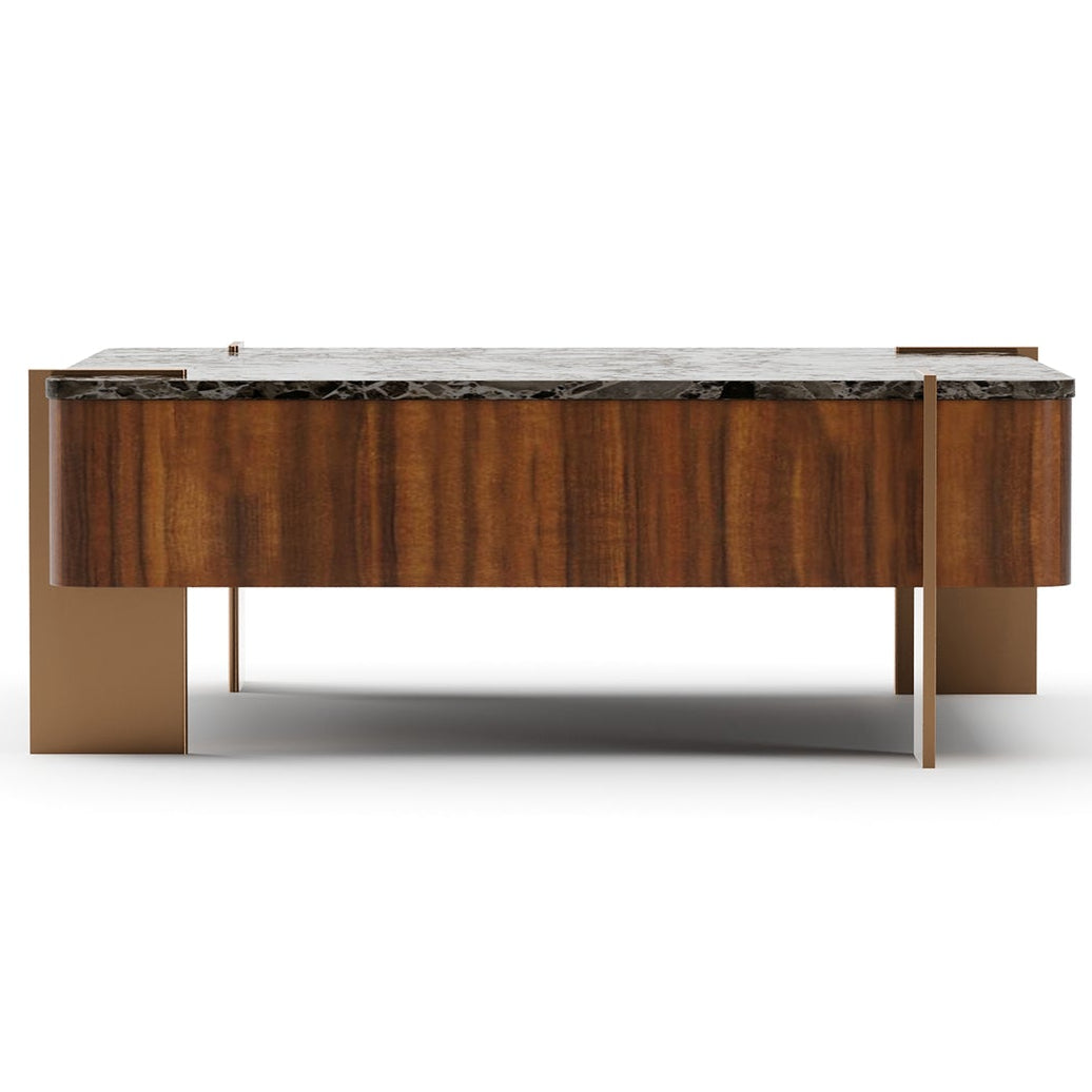 Caracole Altura Square Stone Top Cocktail Table