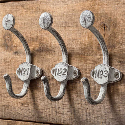 Numbered Wall Hook Set of 3