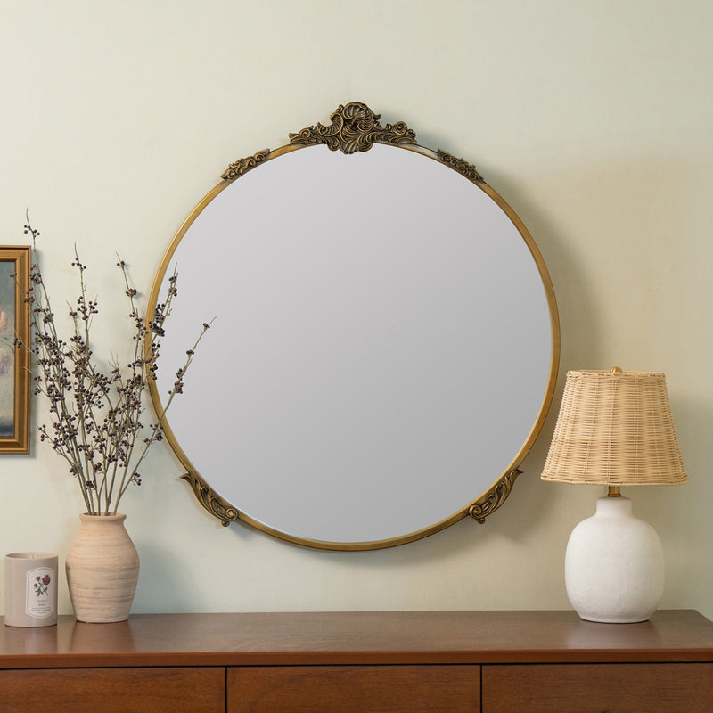 Adeline Round Ornate Wall Mirror