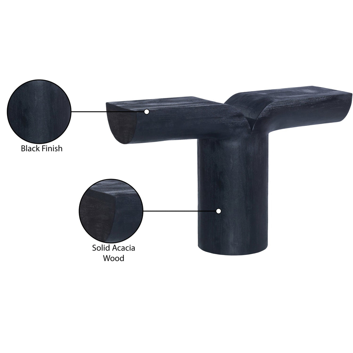 Tee Black Acacia Wood Console Table
