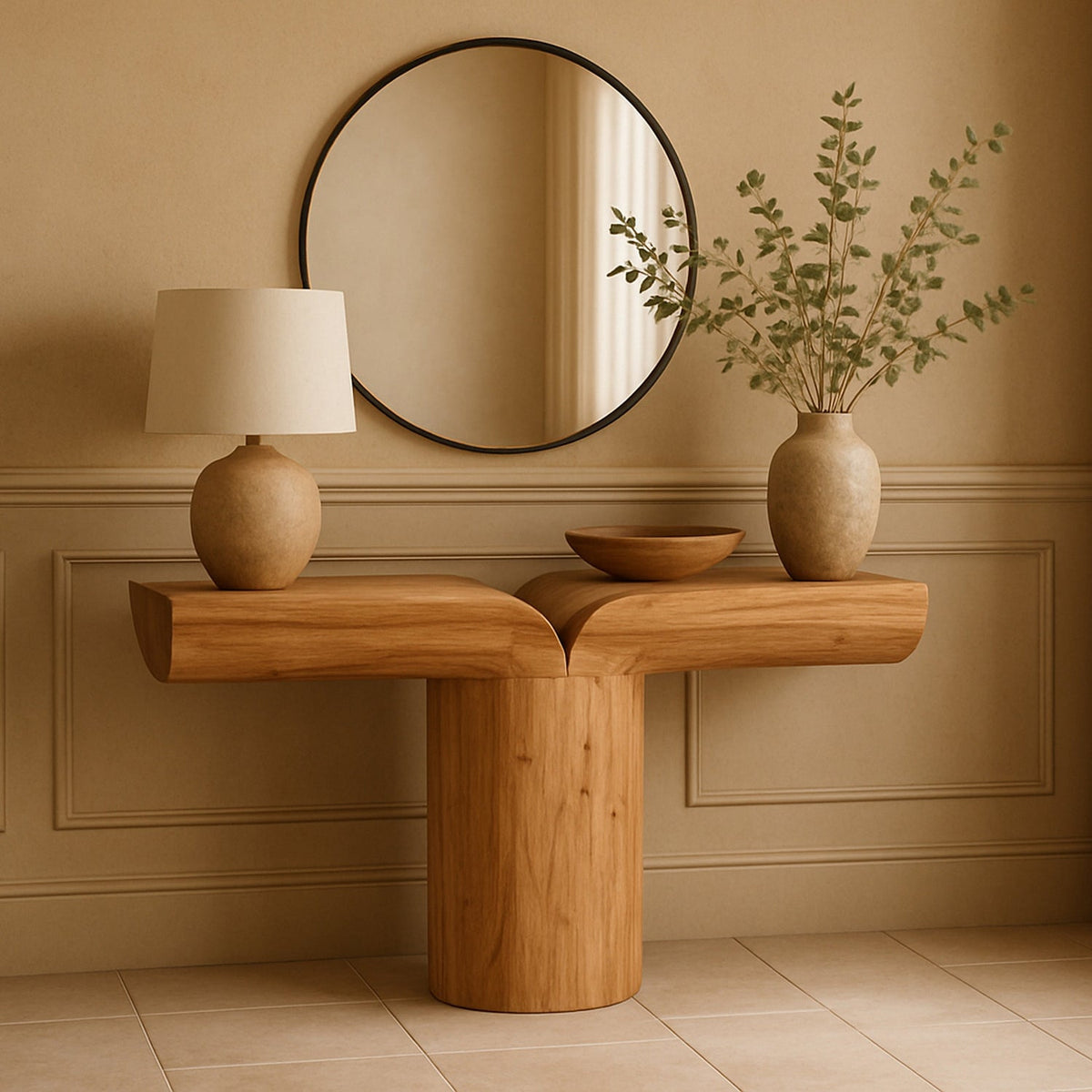 Tee Oak Acacia Wood Console Table