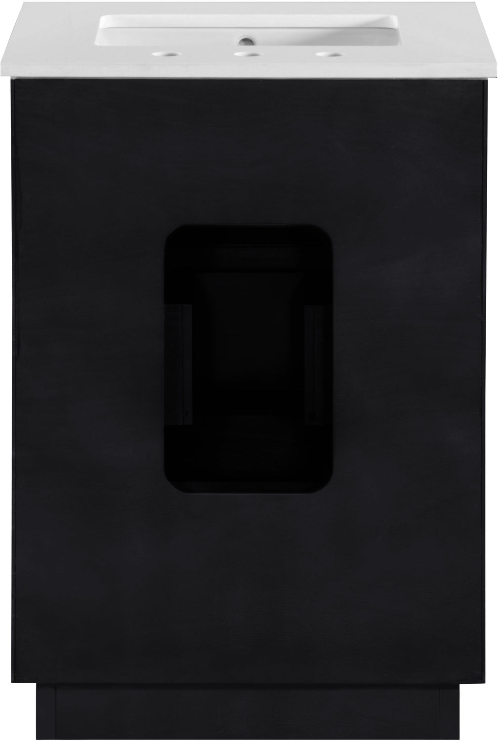 Willard 24in Black Engineered Stone And Solid Wood Bathroom Vanity