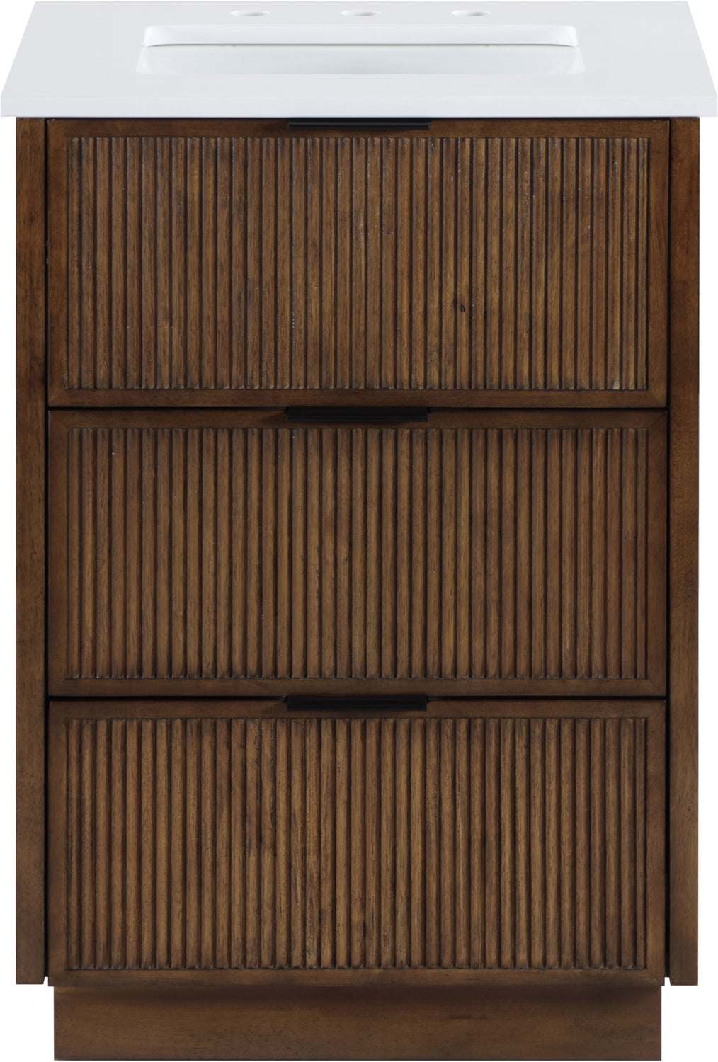 Willard 24in Brown Engineered Stone And Solid Wood Bathroom Vanity
