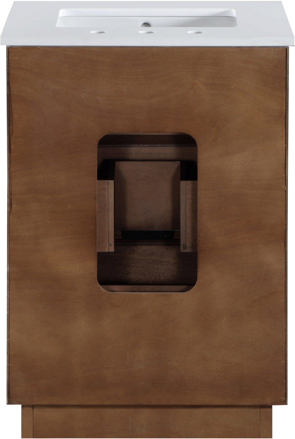Willard 24in Brown Engineered Stone And Solid Wood Bathroom Vanity