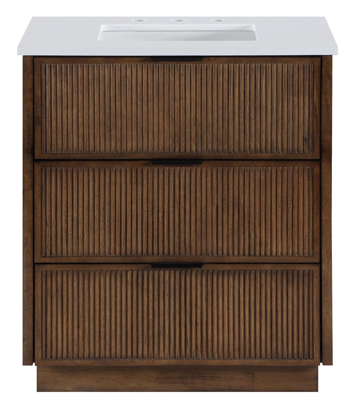 Willard 30in Brown Engineered Stone And Solid Wood Bathroom Vanity