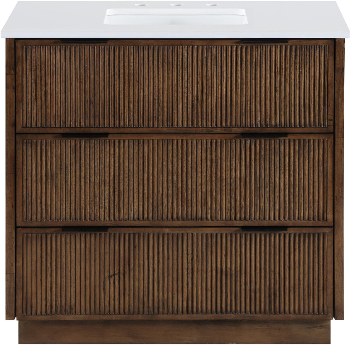 Willard 36in Brown Engineered Stone And Solid Wood Bathroom Vanity