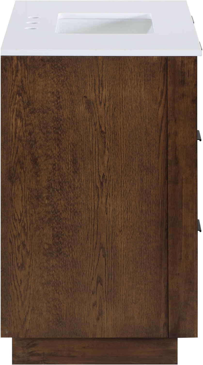 Willard 36in Brown Engineered Stone And Solid Wood Bathroom Vanity