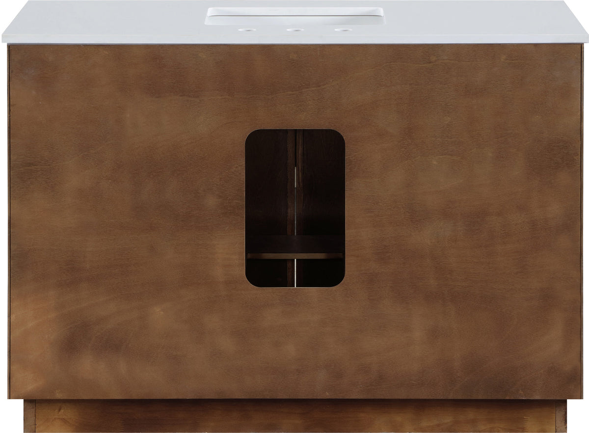 Willard 48in Brown Engineered Stone And Solid Wood Bathroom Vanity